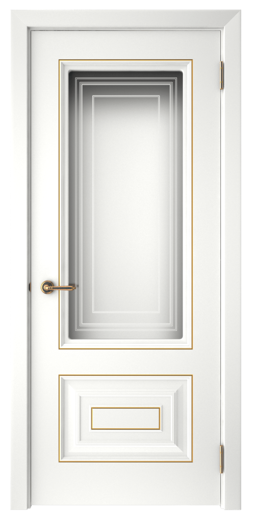 Дверь межкомнатная остеклённая с патиной Скандинавия 6 в эмали