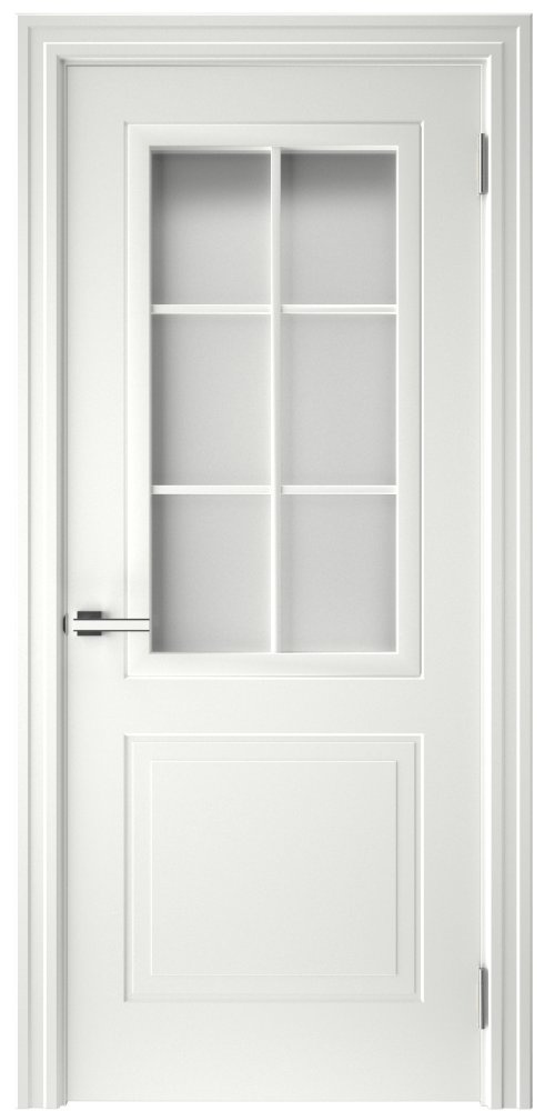 Дверь межкомнатная остеклённая с решёткой Скандинавия 7 в эмали