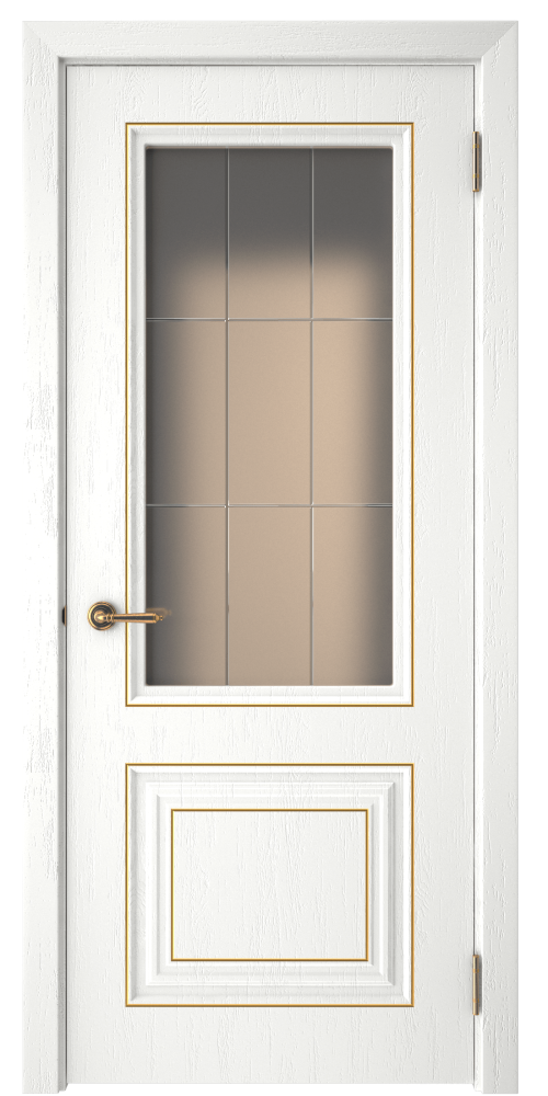 Дверь межкомнатная остеклённая с патиной Скандинавия 2 ПВХ