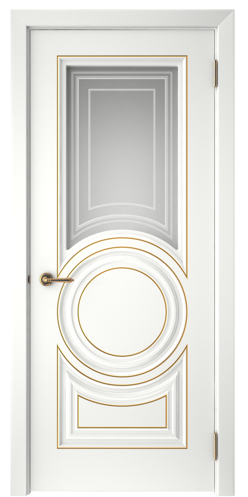 Дверь межкомнатная остеклённая с патиной Скандинавия 5 в эмали