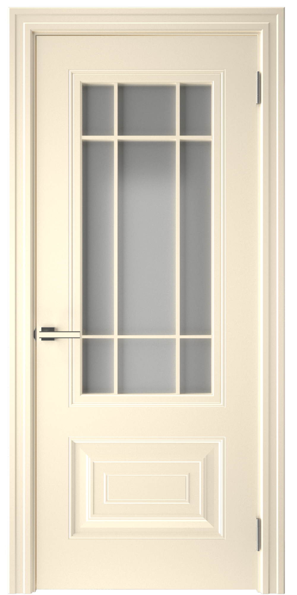 Дверь межкомнатная остеклённая с решёткой Скандинавия 6 в эмали