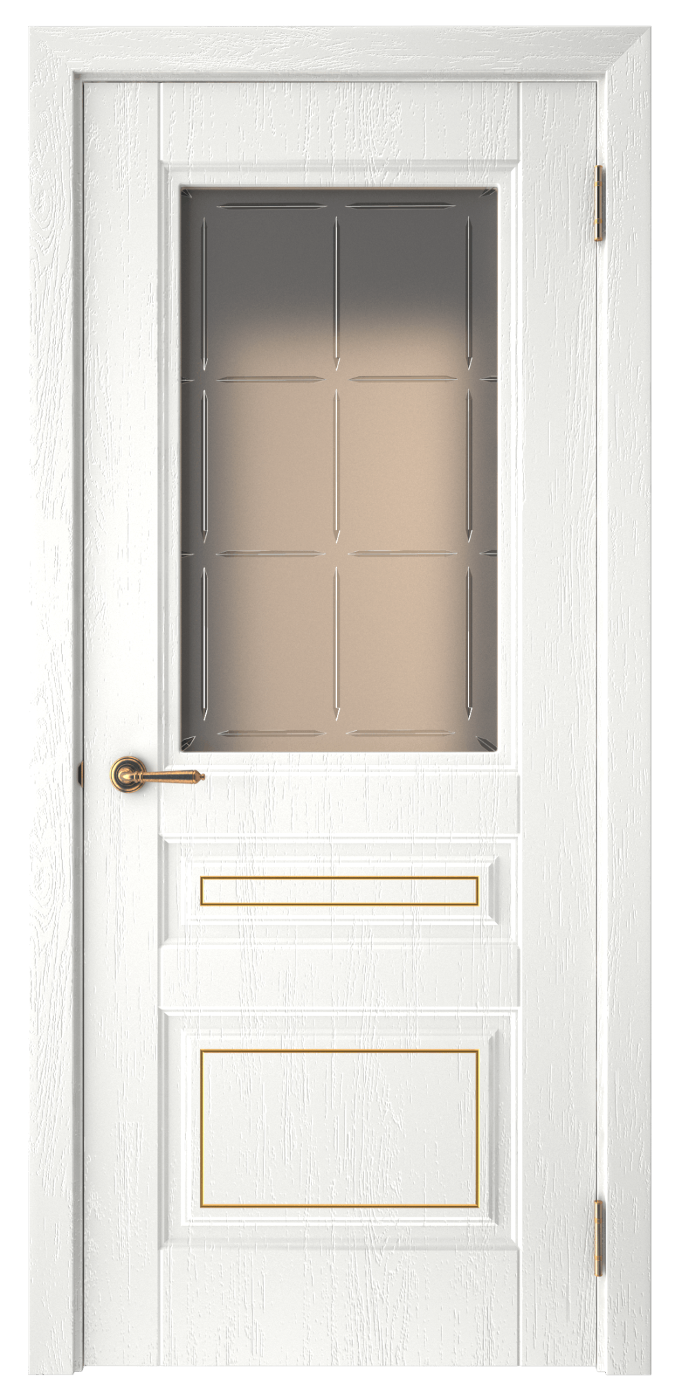 Дверь межкомнатная остеклённая с патиной Скандинавия 1 ПВХ