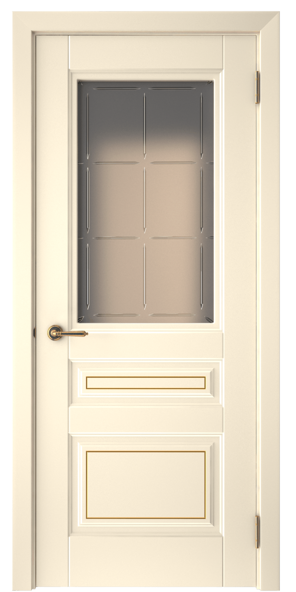 Дверь межкомнатная остеклённая с патиной Скандинавия 1 в эмали